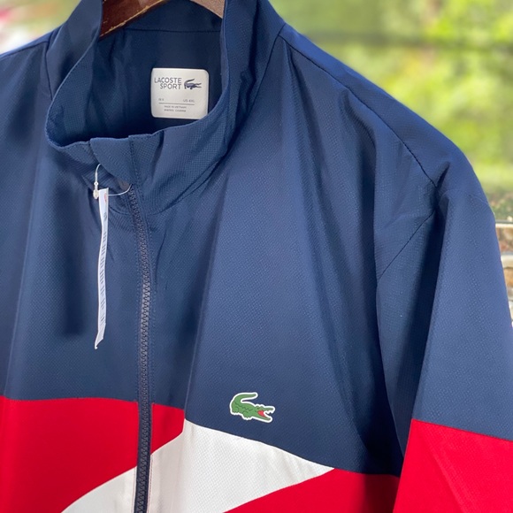 LACOSTE SPORT COLOR BANDS TAFFETA TENNIS TRACKSUIT - Picture 5 of 11